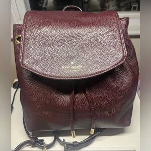 Kate Spade Pebbled Leather Backpack in Burgundy